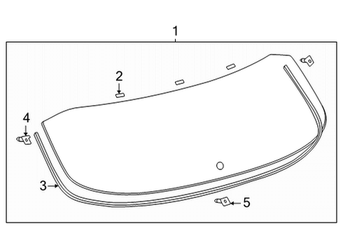 2025 Toyota Highlander Glass - Lift Gate Diagram