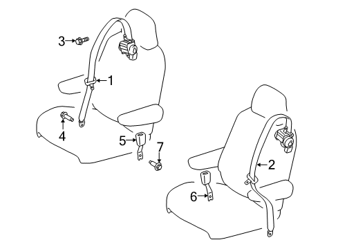 2016 Toyota Sienna Second Row Seat Belts Diagram