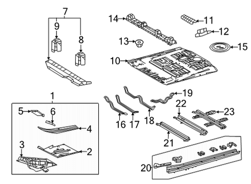 2025 Toyota Sienna Floor & Rails Diagram