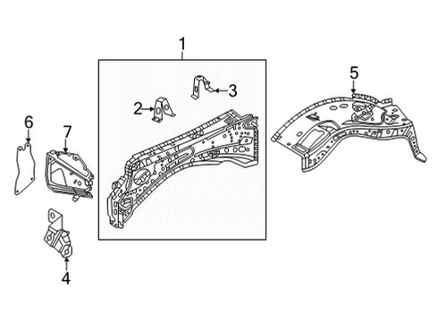 2025 Toyota Tundra Inner Components - Fender Diagram