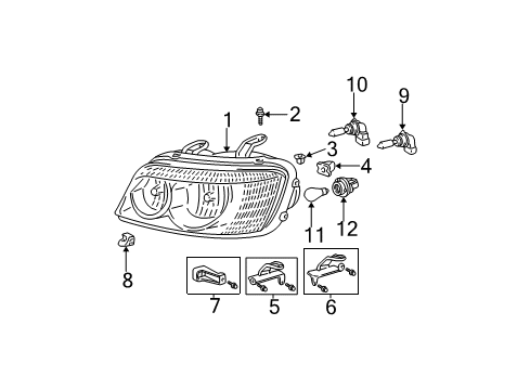 2002 Toyota Highlander Repair Bracket Upper Retainer, Passenger Side Diagram for 81193-48020
