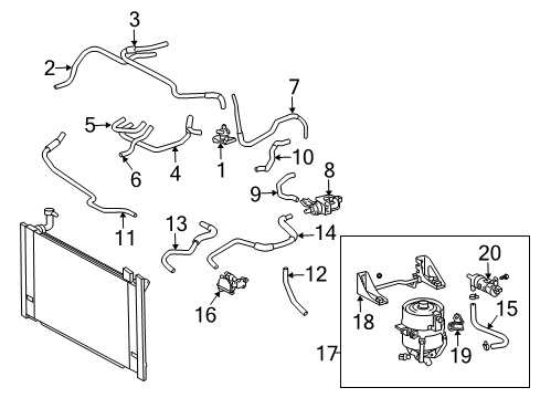 2007 Toyota Prius Radiator & Components Diagram