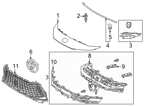 2025 Toyota Camry Grille & Components Diagram