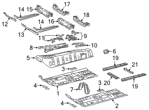 2019 Toyota Camry Floor & Rails Diagram 2 - Thumbnail