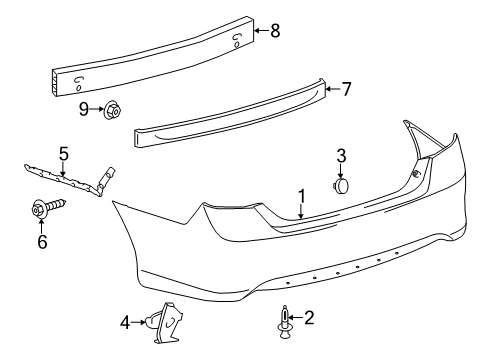 2012 Toyota Camry Bumper & Components - Rear Diagram
