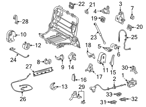 2009 Toyota Land Cruiser Rear Seat Components Diagram