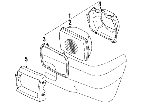 1992 Toyota Pickup Headlamp Components Diagram