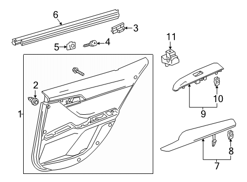 2025 Toyota Camry Interior Trim - Rear Door Diagram