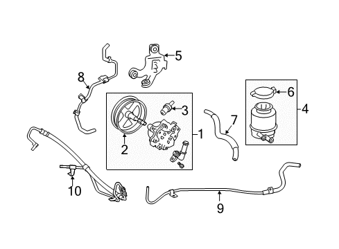 2010 Toyota Camry P/S Pump & Hoses Diagram
