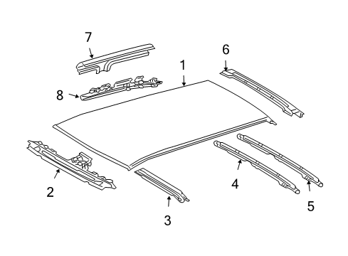2006 Toyota Highlander Roof & Components Diagram 2 - Thumbnail