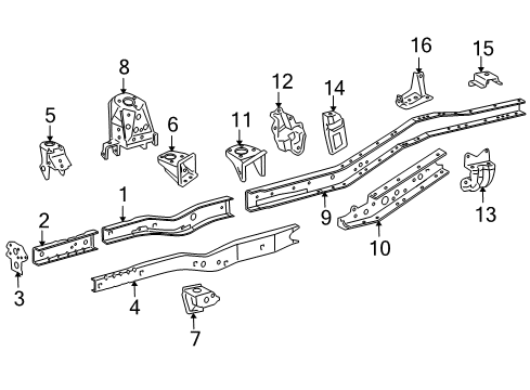 2009 Toyota Tacoma Frame & Components Diagram