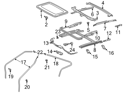 2001 Toyota Celica Drive Cable, Passenger Side Diagram for 63223-20111