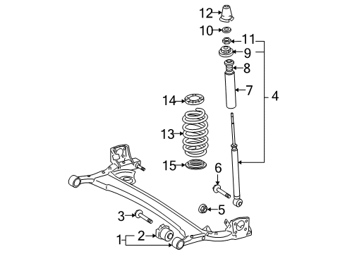 2008 Toyota Yaris Rear Suspension Components Diagram