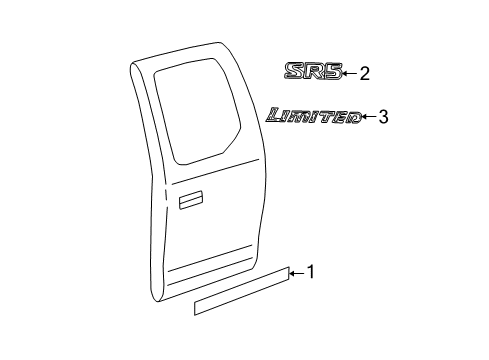 2002 Toyota Tundra Exterior Trim - Rear Door Diagram