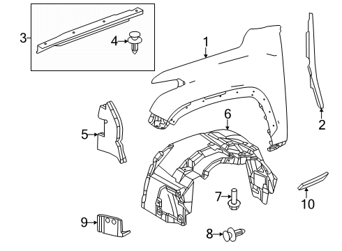 2025 Toyota Tacoma Fender & Components Diagram