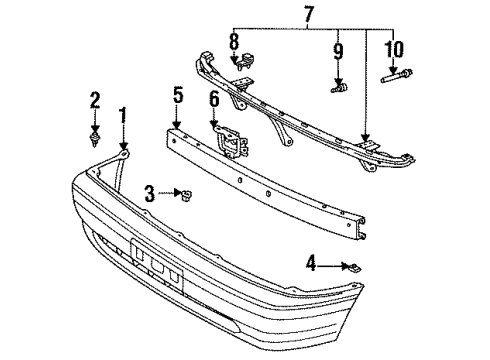 1992 Toyota Tercel Bumper & Components - Front Diagram