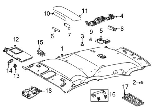 2024 Toyota Venza Interior Trim - Roof Diagram