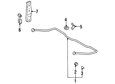1996 Toyota Land Cruiser Stabilizer Bar & Components Diagram