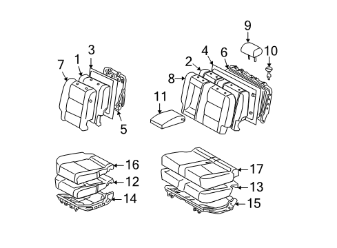 2006 Toyota Tundra Rear Seat Components Diagram