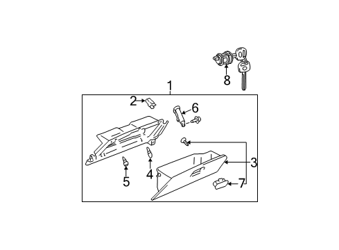 2006 Toyota Camry Lock Stopper, Front Diagram for 55054-AA020
