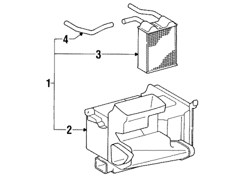 1994 Toyota Land Cruiser Heater Core & Control Valve Diagram