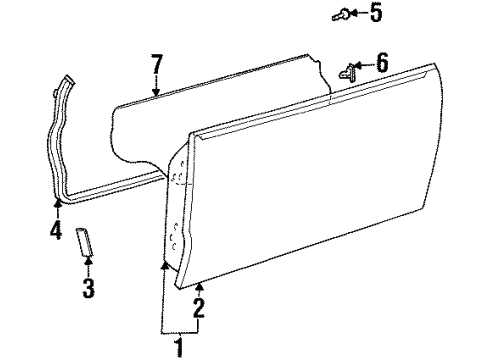 1997 Toyota Paseo Door & Components Diagram