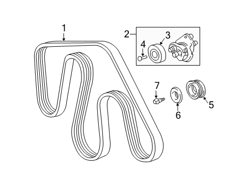 2003 Toyota 4Runner Belts & Pulleys Diagram