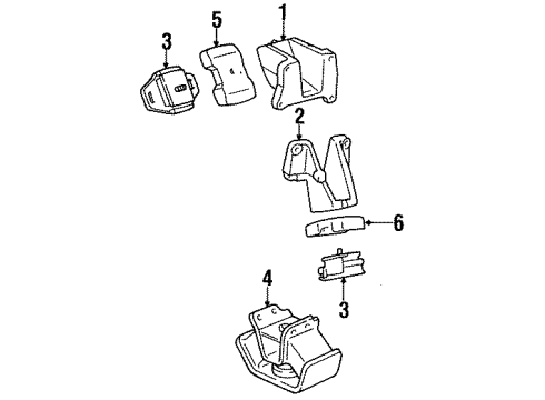 1994 Toyota T100 Engine & Trans Mounting Diagram