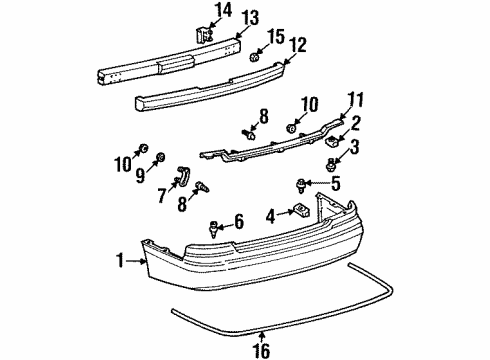 1998 Toyota Avalon Bumper & Components - Rear Diagram