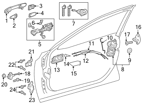 2025 Toyota Grand Highlander Front Door Diagram
