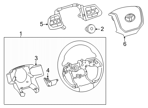 2025 Toyota 4Runner Steering Wheel & Trim Diagram