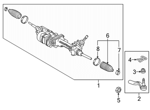 2025 Toyota Mirai Steering Gear & Linkage Diagram