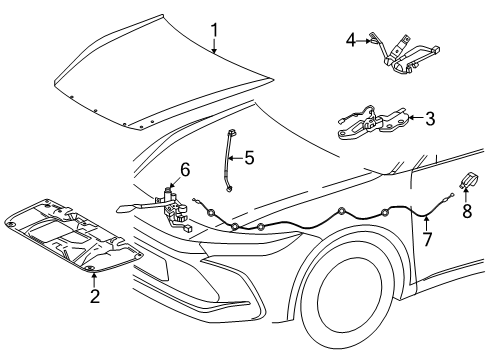 2025 Toyota Crown Signia Hood & Components Diagram