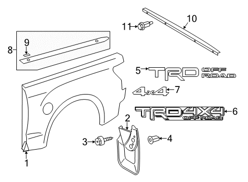 2016 Toyota Tundra Exterior Trim - Pick Up Box Diagram