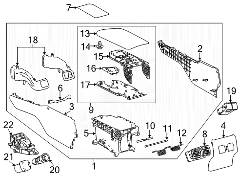 2025 Toyota Camry Center Console Diagram