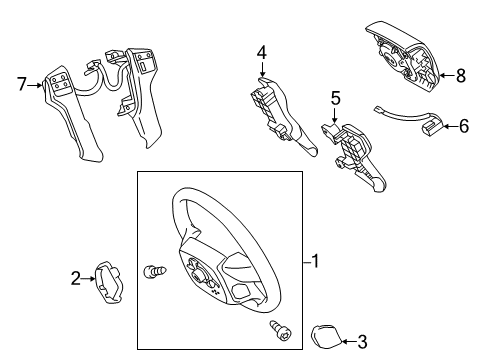 2013 Toyota Tacoma Steering Wheel & Trim Diagram