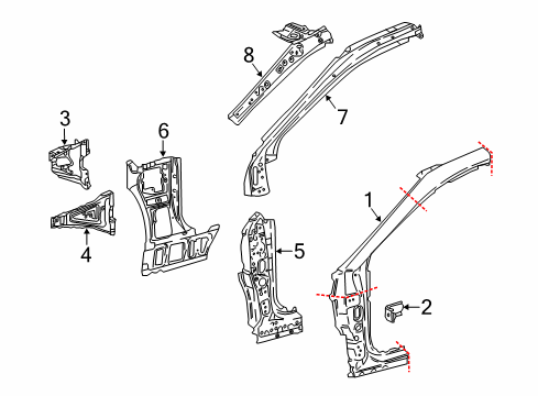 2018 Toyota Camry Hinge Pillar Diagram