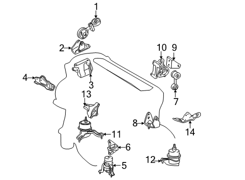 2004 Toyota Camry Engine & Trans Mounting Diagram