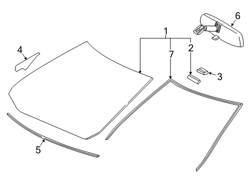2018 Toyota Corolla iM Glass - Windshield Diagram