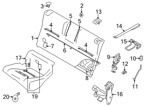2022 Toyota GR86 Rear Seat Components Diagram