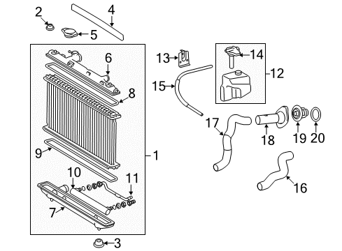 2007 Toyota Camry Radiator & Components Diagram
