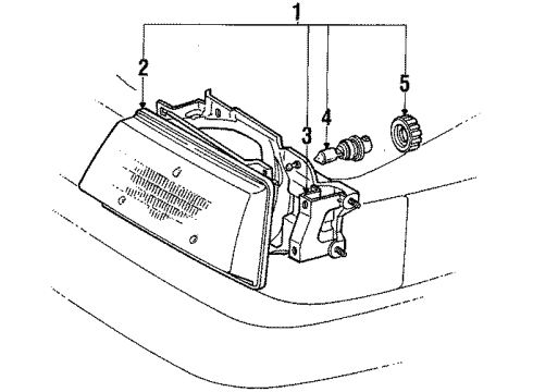 1987 Toyota Tercel Headlamp Components Diagram