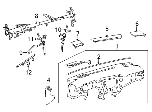 2021 Toyota Camry Instrument Panel Diagram 2 - Thumbnail