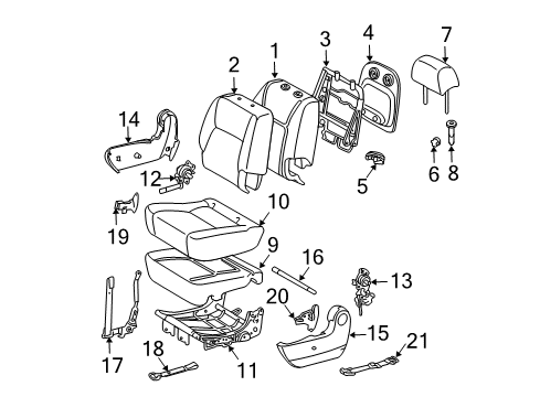 2007 Toyota Sienna Rear Seat Components Diagram
