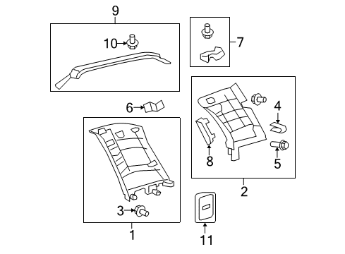 2019 Toyota Sequoia Interior Trim - Quarter Panels Diagram
