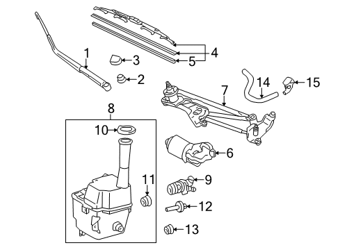 2007 Toyota Sienna Wiper & Washer Components Diagram