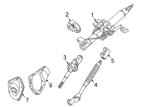 2019 Toyota Tacoma Steering Column Assembly Diagram