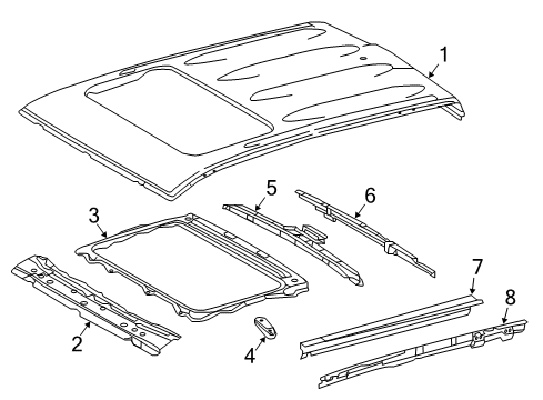 2020 Toyota Tacoma Roof & Components Diagram