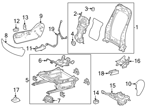 2025 Toyota Grand Highlander Passenger Seat Components Diagram