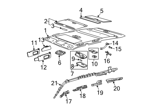 2003 Toyota 4Runner Interior Trim - Roof Diagram